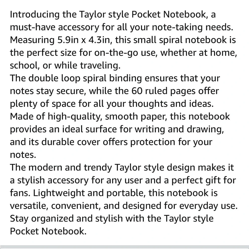 Taylor Swift notebook 👑